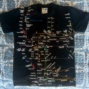 Black Manhattan Subway Map T-Shirt